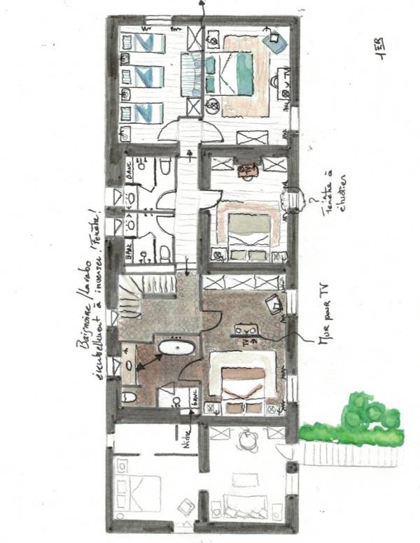 Transformation et rénovation d’une bastide – plan - Drôme Provençale